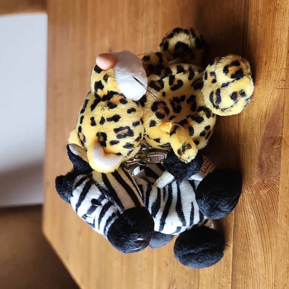 Nici Wild Zebra & Leopard 🐆 4.75" Bag Charms NWT